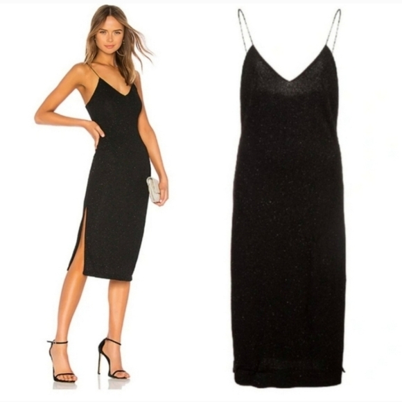 Alice + Olivia Dresses & Skirts - Alice + Olivia Stila Side Slit Fitted Midi Length Dress  size 6